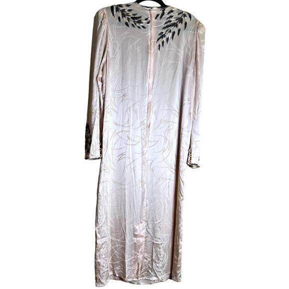 Francesca of Damon Midi Shift Dress Women Size 8 100% Silk Vintage Beaded - Picture 2 of 13